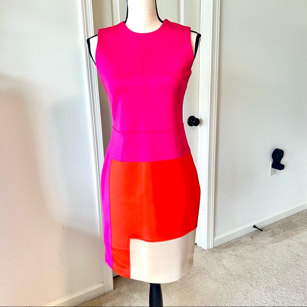 REED Krakoff Sleeveless Color Block Scuba Jersey Sheath Dress—SZ. 4